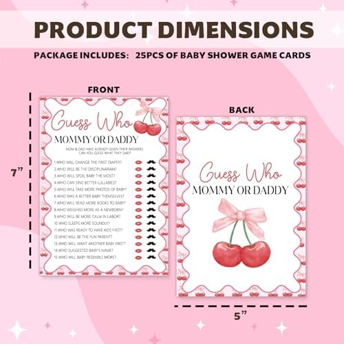 Hilarious Baby Shower Games Who Mommy or Daddy 25pcs