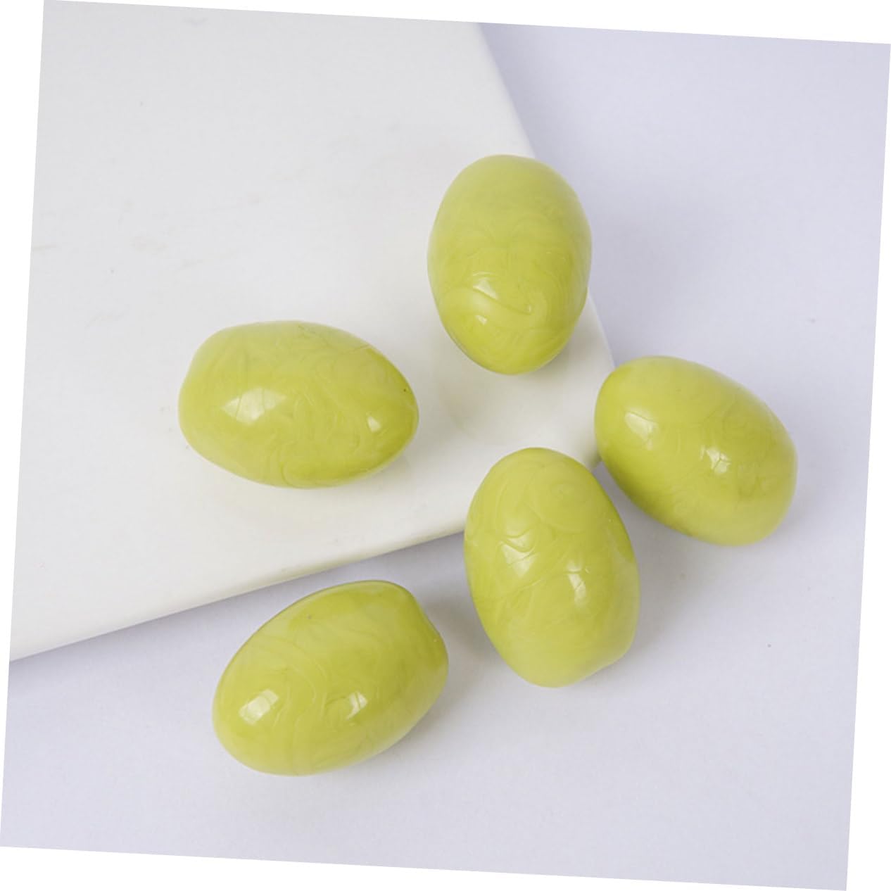 BESTOYARD 6Pcs Realistic Green Jujube Artificial Fruit Decor