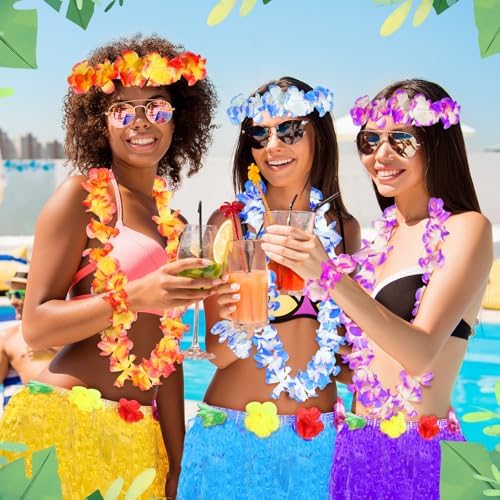 Blosssound 114 Pcs Hawaiian Luau Party Decorations Set