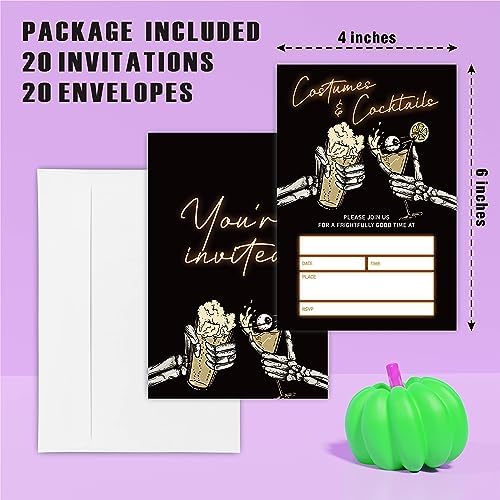 Costumes Cocktails Halloween Party Invitations 20 Pack
