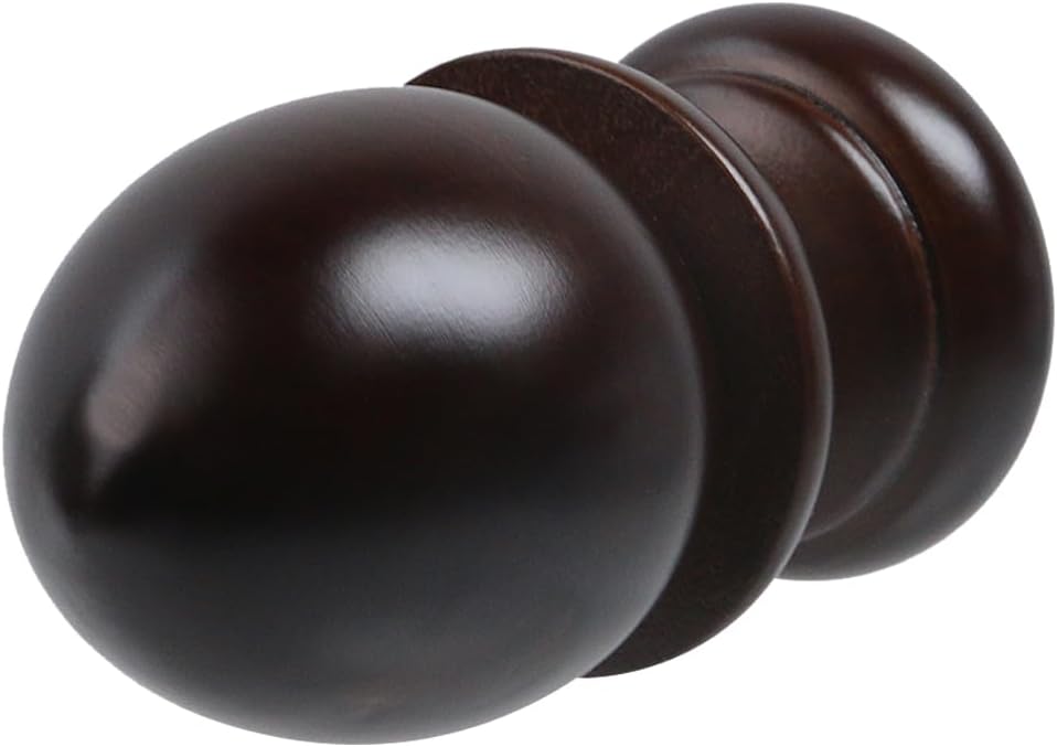 T Tulead Wooden Curtain Rod Finials Brown 4PCS