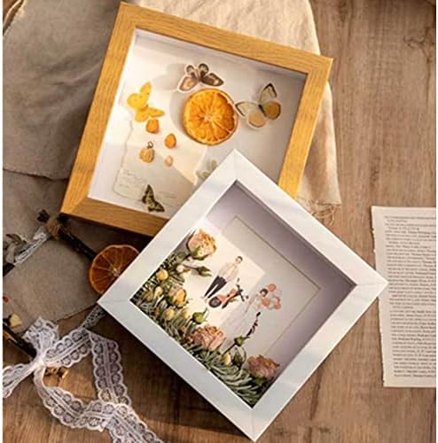 White 8x10 Wood Shadow Box Frame with Glass Door