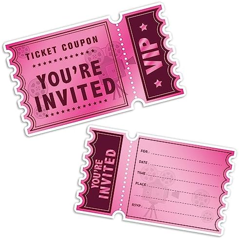 Movie Pink VIP Party Invitations Set of 15