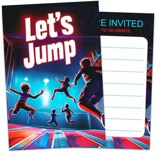 VIVORA Lets Jump Birthday Invites 30 Cards Envelopes