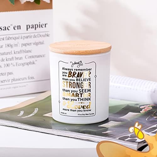 Inspirational Vanilla Soy Candle for Women Christmas Gift with Bravery Message