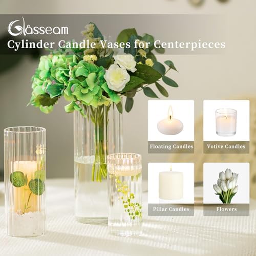 Glasseam Clear Hurricane Candle Holder Set of 6