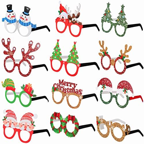 24 Pieces Christmas Party Eyeglasses with Funny Themes