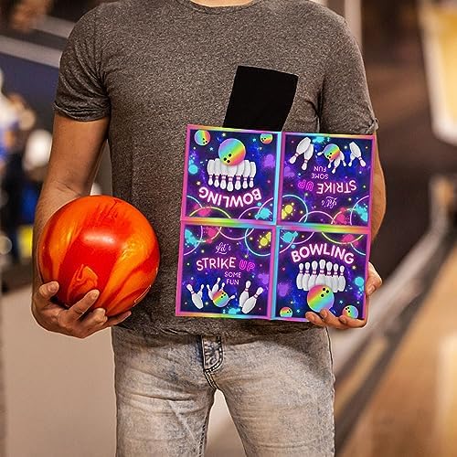 Bowling Birthday Napkins 40Pcs Rainbow Neon Glow Girl Party Decorations