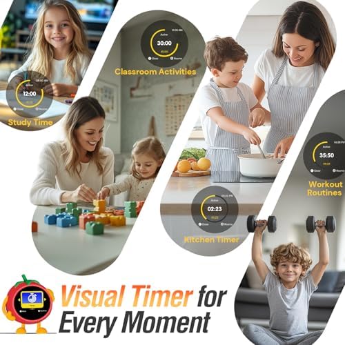 MOMILLA 4 Alarm Clock with Colorful LCD Display
