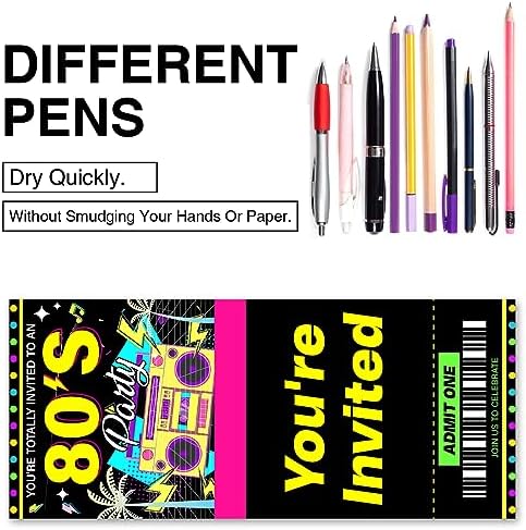 VAHATAN 80s Party Invitations 20 Pack with Envelopes