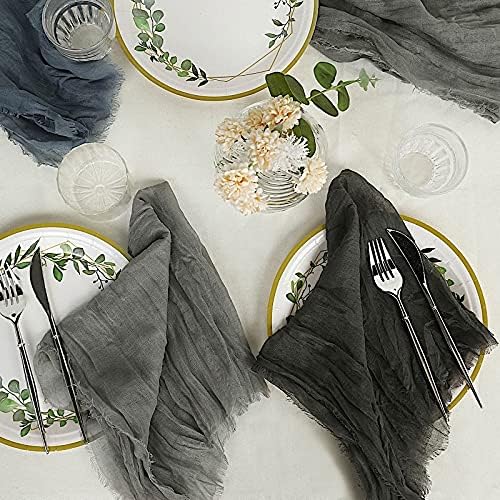 5 Gray Cheesecloth Napkins for Events and Parties
