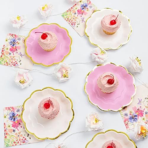 Talking Tables Pack of 12 Rose Gold Foil Edged Plates