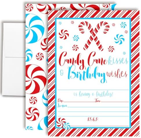 Christmas Invitations with Envelopes 20 Pack 5x7 Double Sided