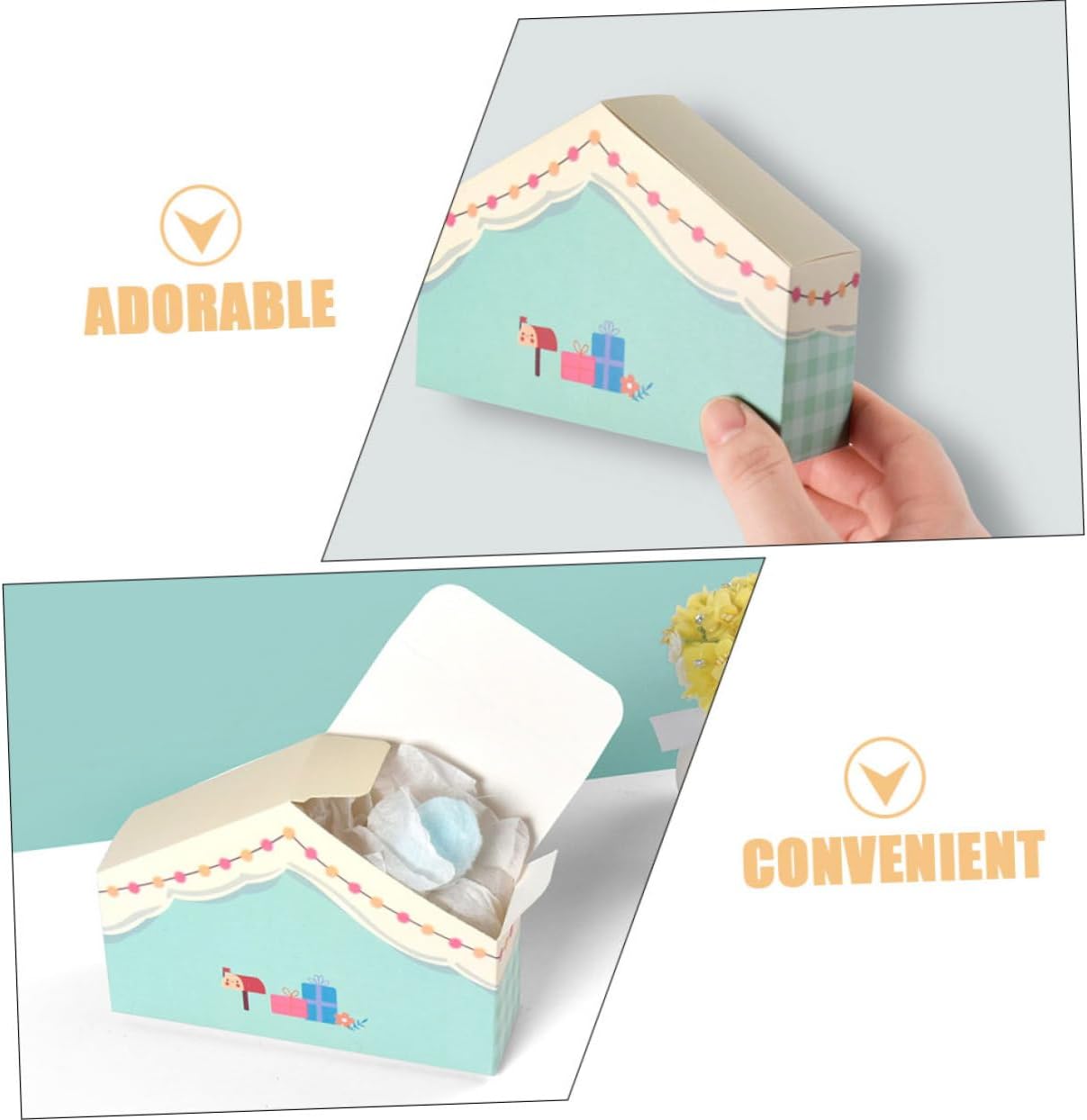 10pcs Cute House Shaped Treat Boxes for Parties