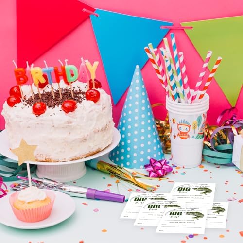 Fishing Theme Birthday Invites with Envelopes Set C03