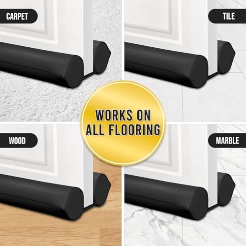 Comfyanno Under Door Draft Stopper Black 30-36 Inch