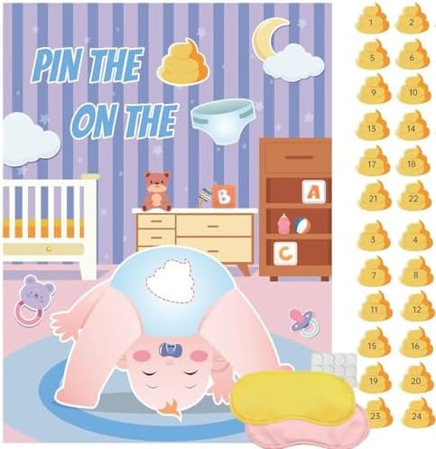 Roscid Pin The Sticker on The Diaper Game Set