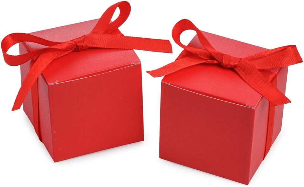 AWELL Red Candy Box Gift Favor Pack of 50