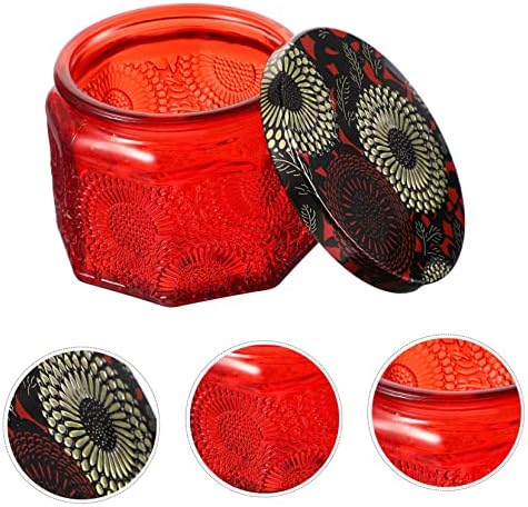 14-Piece Embossed Glass Candle Jar Set with Lids