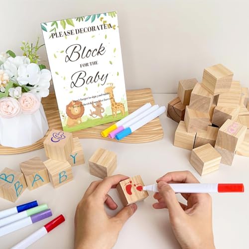 77PCS Baby Shower Games Kit with Blocks and Painters
