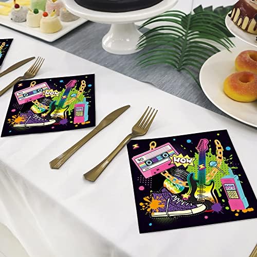 40PCS Hip Hop Paper Napkins Set for Parties