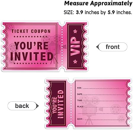 Movie Pink VIP Party Invitations Set of 15