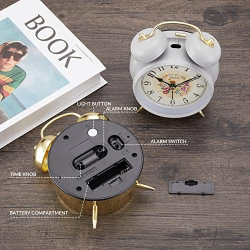 4 Inch Loud Alarm Twin Bell Clock with Night Light