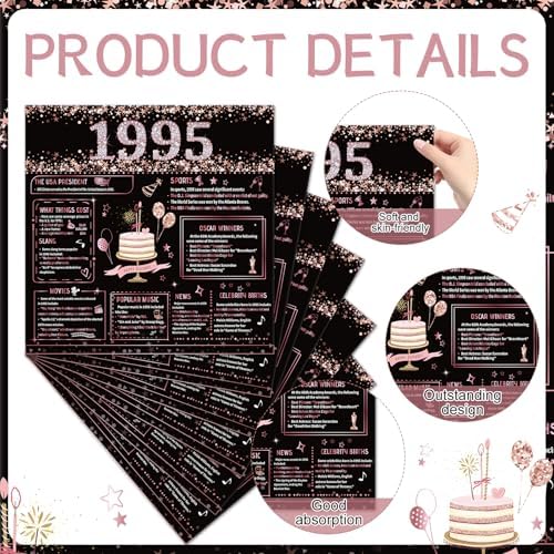 30th Birthday Napkins Set - 50 Pcs Black Rose Gold Design