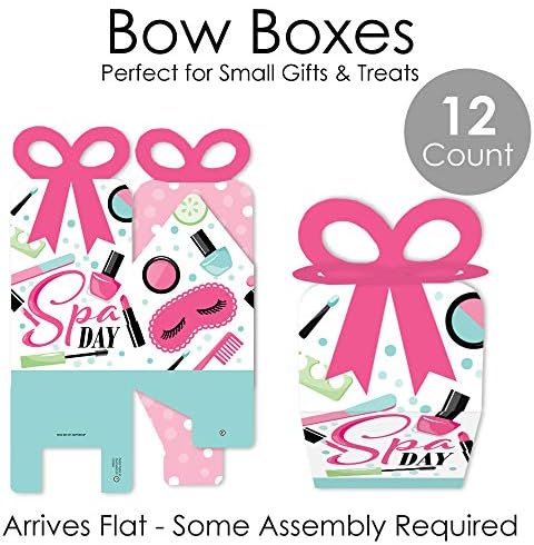 Big Dot of Happiness Spa Day Bow Box Set of 12