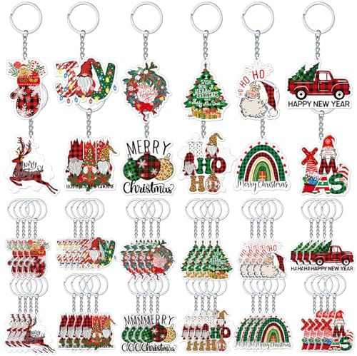 Kigeli 60 Pcs Christmas Keychains Bulk Set