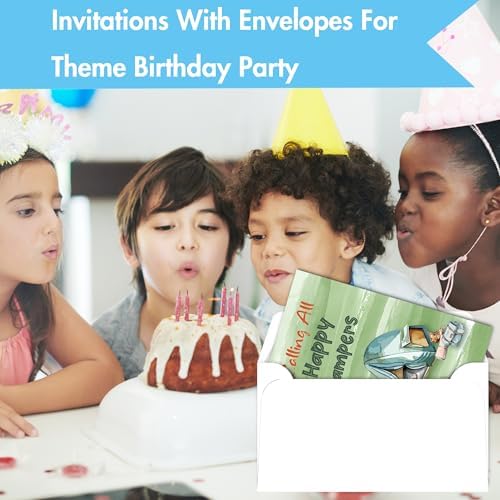Camping Birthday Invites with Envelopes 30PCS Double Sided