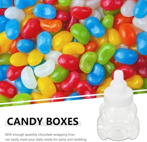 Cabilock Bear Shaped Candy Boxes 12pcs Clear Plastic Wedding Treat Containers