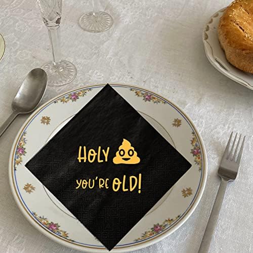 SWEETTALA Holy Youre Old Funny Birthday Napkins 50 Pack