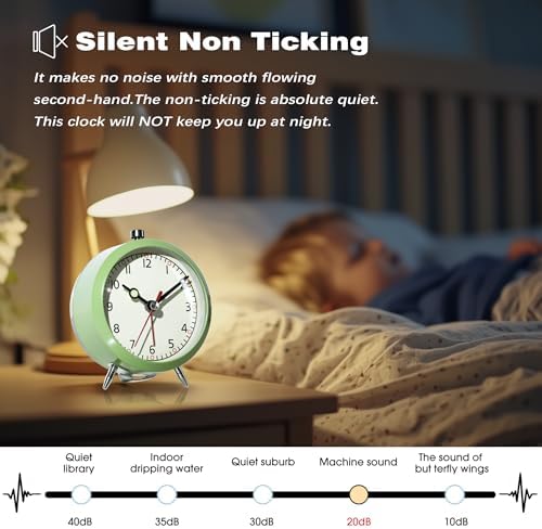 AYRELY 4 Inch Loud Analog Alarm Clock with Retro Design