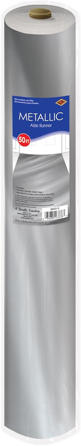 Beistle 30 In x 50 Ft Silver Metallic Aisle Runner