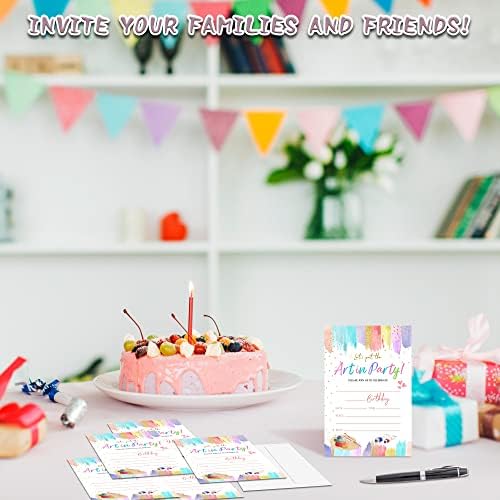 Art Birthday Party Invitations 20 Count with Envelopes
