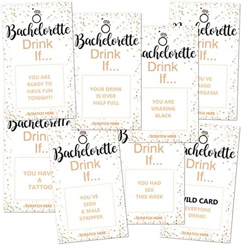 Bachelorette Drinking Games Cards - 40 Sheets for Parties