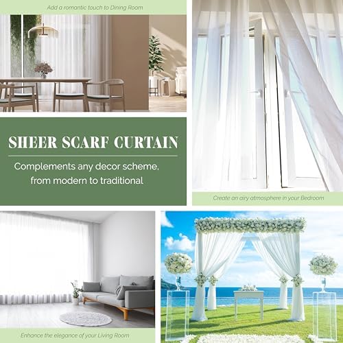 Elegant Comfort Lightweight Sheer Curtain Valance - 216 Inch Long - Burgundy