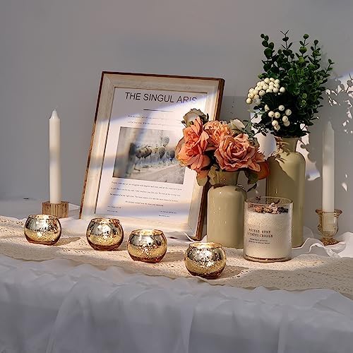 LETINE Gold Mercury Glass Votive Candle Holders Set of 36