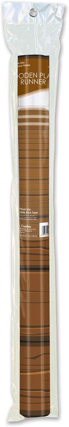 Beistle Brown Wooden Plank Runner 24x10ft