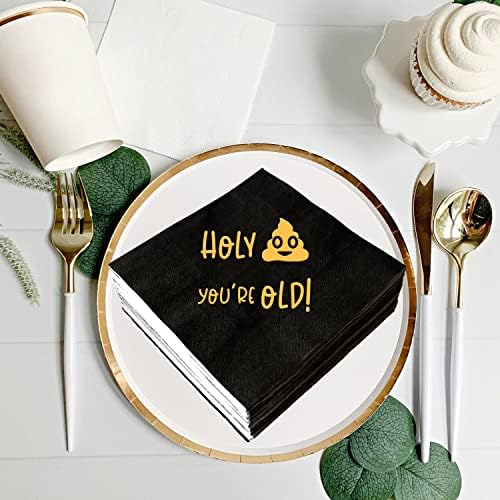SWEETTALA Holy Youre Old Funny Birthday Napkins 50 Pack