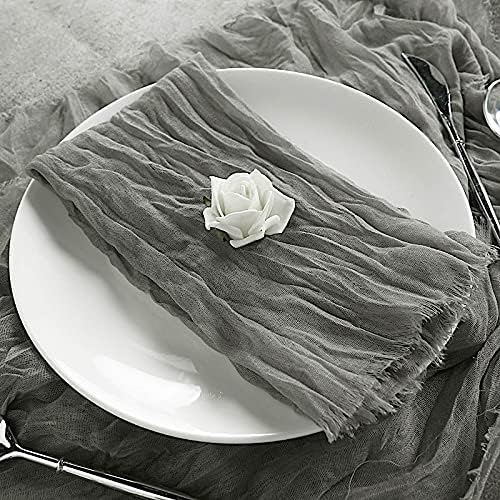 5 Gray Cheesecloth Napkins for Events and Parties