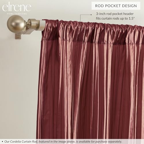 Elrene Home Fashions Athena Faux Crushed Silk Curtain Panel Set
