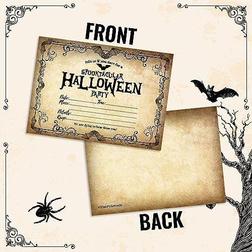 Pink Pixie Studio Halloween Party Invitations 25 Set 5x7 with White Envelopes
