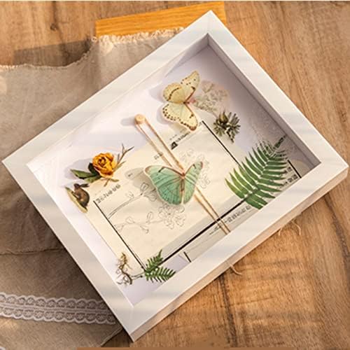 White 8x10 Wood Shadow Box Frame with Glass Door