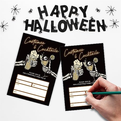 Costumes Cocktails Halloween Party Invitations 20 Pack