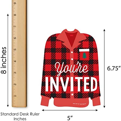Big Dot of Happiness Christmas Pajamas Party Invitation Set of 12
