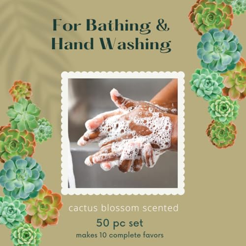 DIY Succulent Shaped Soap Favor Kit 20 Green Cactus Blossom Scented Soaps