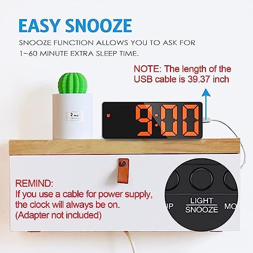 AMIR Digital Alarm Clock with LED Display and Voice Control