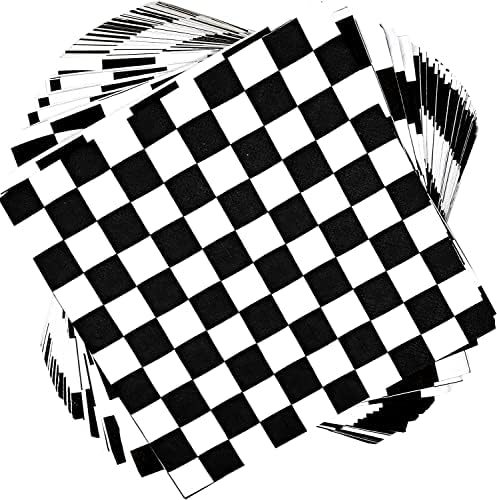 40Pcs Checkered Flag Napkins for Race Themed Party